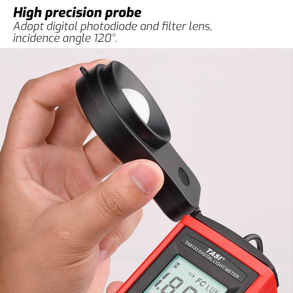 TASI TA8133 High Precision Light Meter 0.1-200000 Lux Digital Luxmeter Integrated Illuminometer Photometer Tester