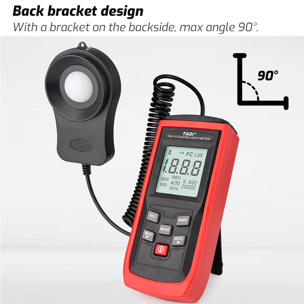 TASI TA8133 High Precision Light Meter 0.1-200000 Lux Digital Luxmeter Integrated Illuminometer Photometer Tester
