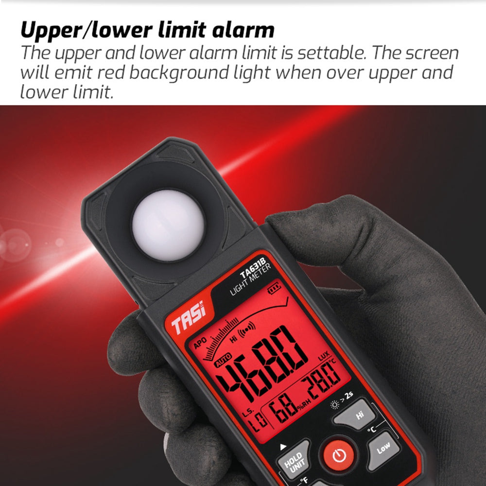 TASI TA631B Digital Light Meter Photography Luxmeter 0.1-300000LUX Illuminometer Lux / FC Measure Photometer Tester
