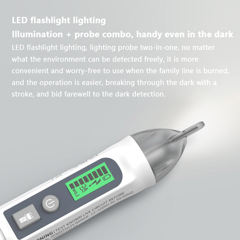 DUKA EP-1 Smart Test Pencil Zero Fire Line Smart Recognizer Sound Light Screen Alarm Tester with LED Flashlight Lighting