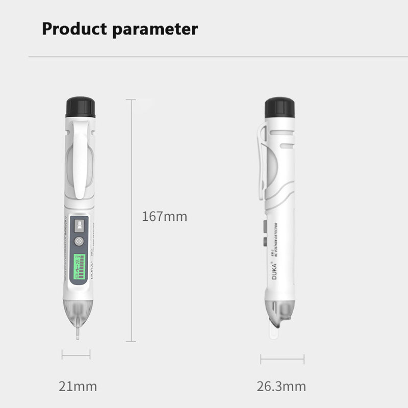 DUKA EP-1 Smart Test Pencil Zero Fire Line Smart Recognizer Sound Light Screen Alarm Tester with LED Flashlight Lighting