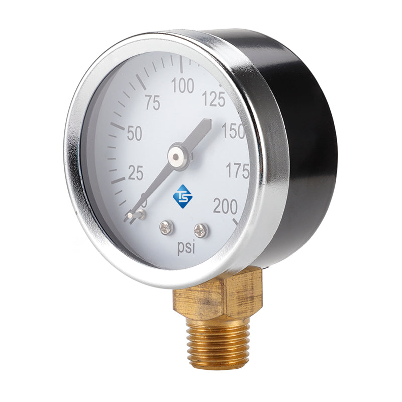 TS-50-200psi Pressure Gauge Vacuum Water Pressure Gauge 0-200 PSI Test Range Oil Pressure Gauge with 1 / 4inch NPT Bottom Mount