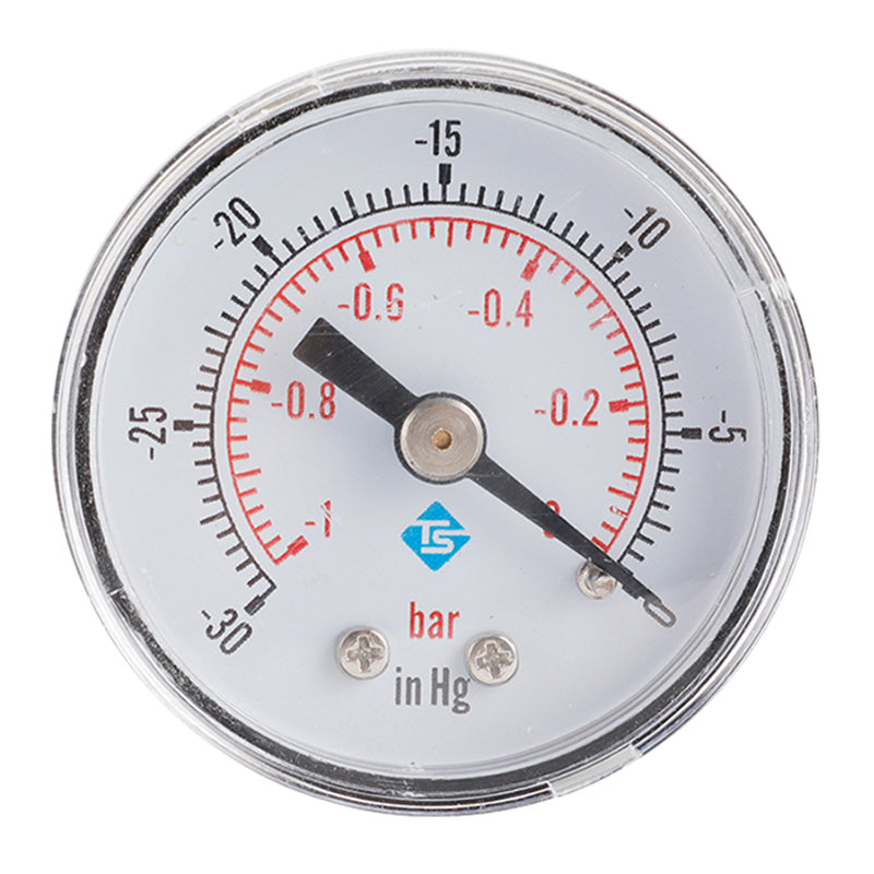 TS-YZ40Z8-30inhg High Precision Water Pressure Gauge Vacuum Gas Oil Pressure Gauge with Dual Scale -30-0 inHg / -1-0 Bar