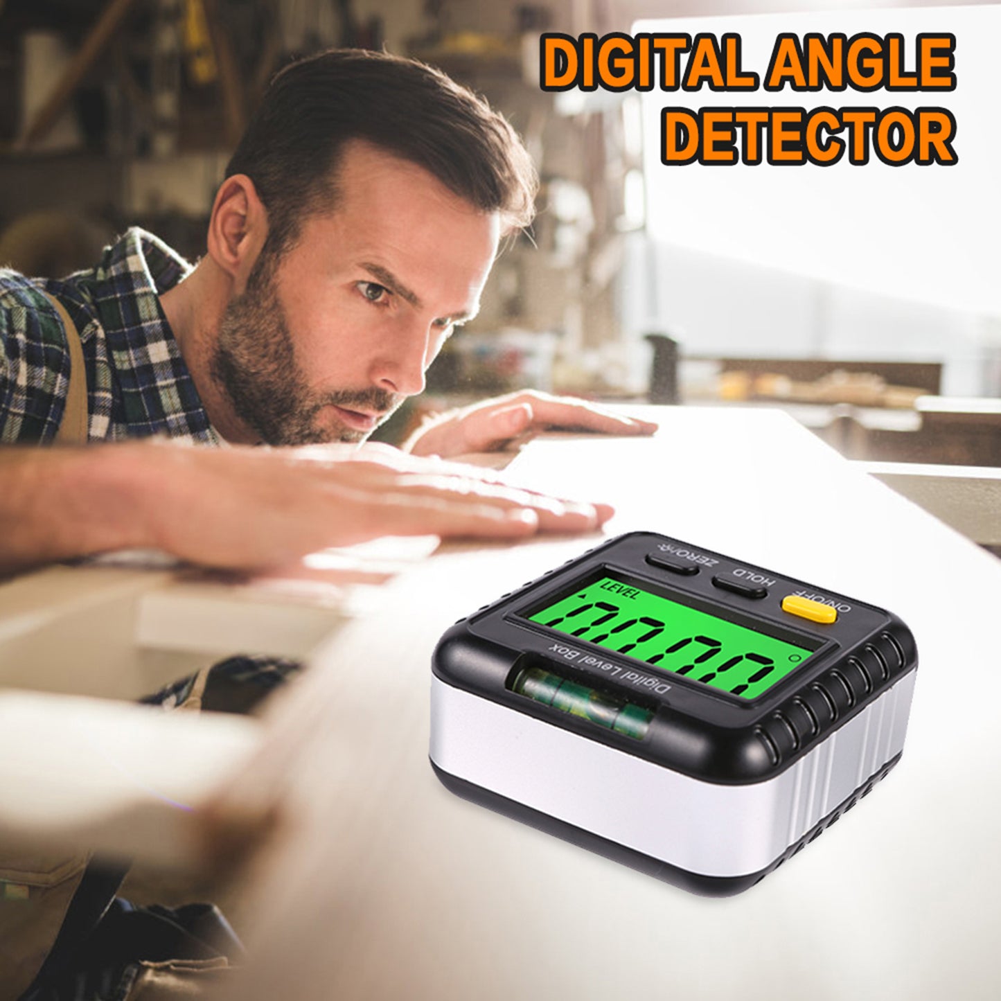 Digital Level Angle Detector Angle Gauge with Bubble, Angle Measuring Tool for Carpentry, Building