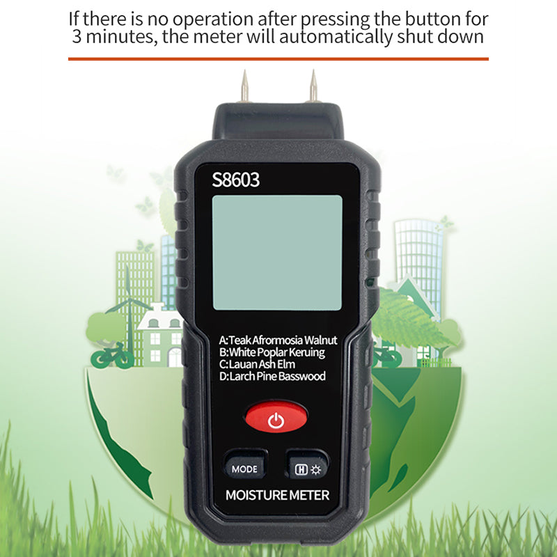 S8603 Digital Wood Moisture Meter Two Pins Wall Moisture Detector Paper Humidity Tester (No Battery)