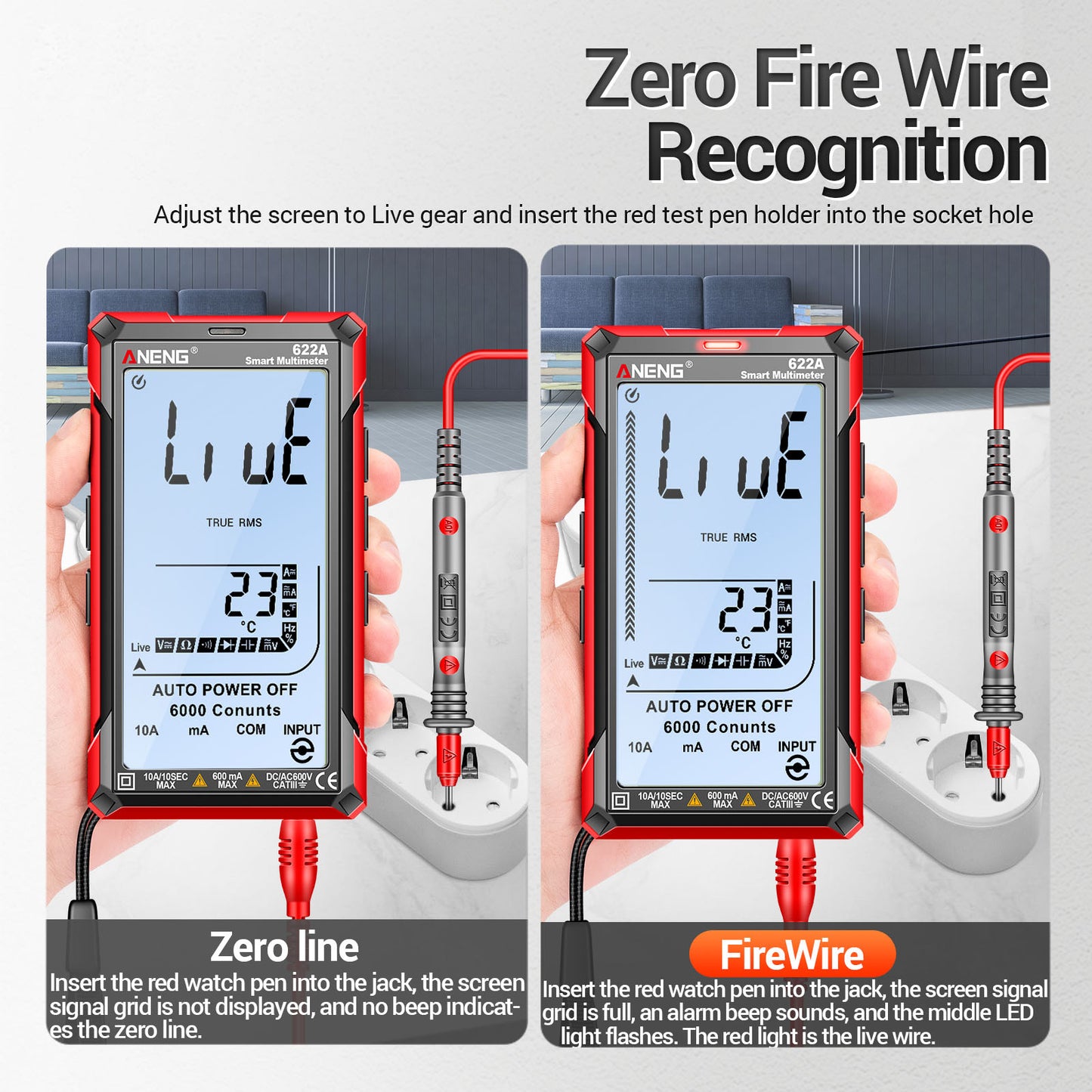 Aneng 622B Touch Screen Multimeter Smart Anti-Burn Digital High Precision Multimeter with LED Light
