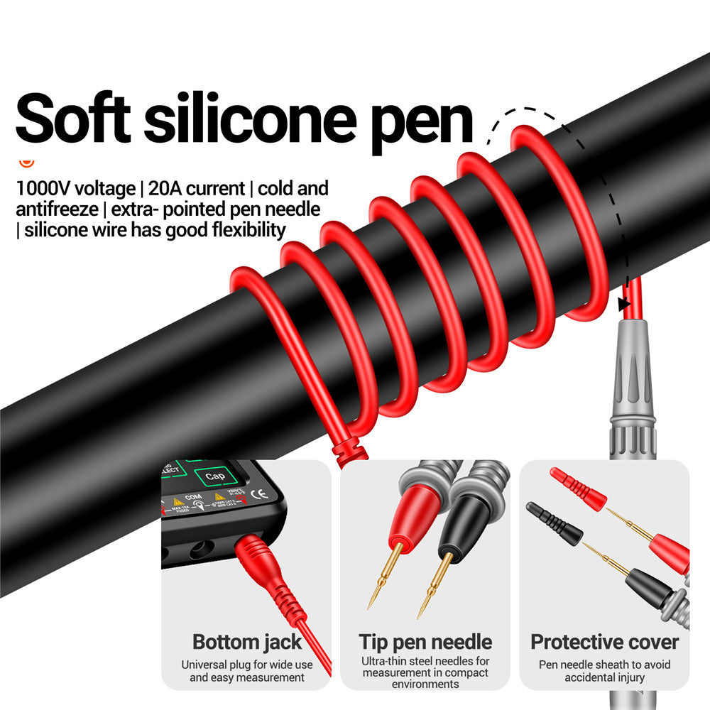 Aneng 683 Touch Screen NCV Induction Multimeter Digital High Precision Smart Auto Range Burn-Proof Rechargeable Multimeter - Red