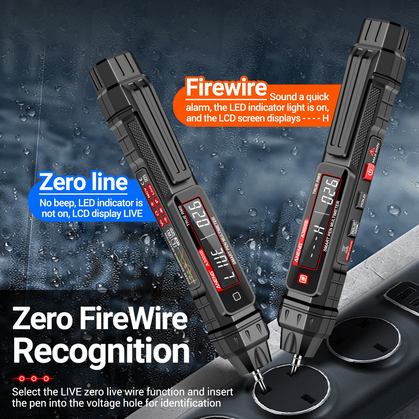 Aneng A3005B Pen Type Digital Multimeter Intelligent Professional Current Meter Phase Sequence Test Tool - Standard Version