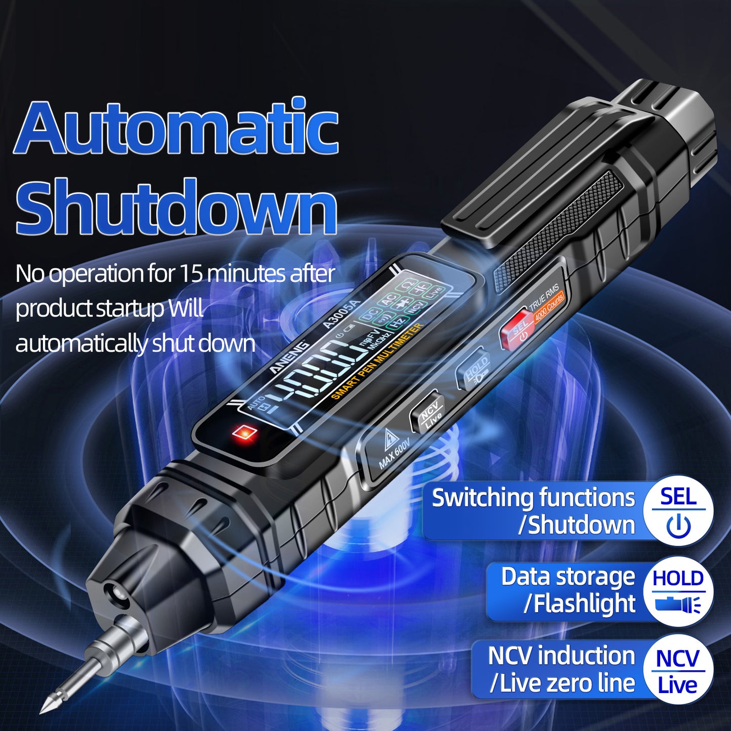 Aneng A3005 Digital Multimeter Pen Professional AC / DC Voltage Meter Smart Measuring Tool - Upgraded Version