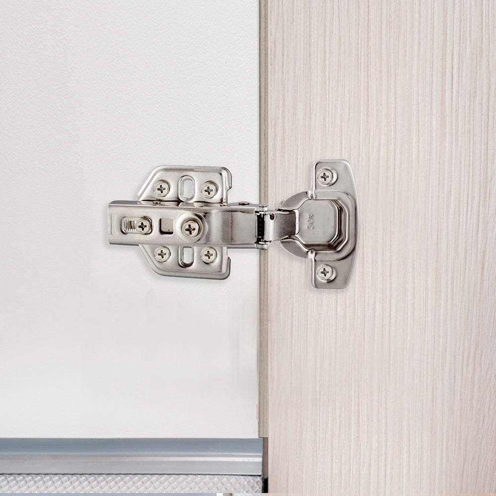 2Pcs 304 Stainless Steel Full Overlay Hydraulic Cabinet Hinges Damper Buffer Kitchen Cupboard Furniture Door Hinge