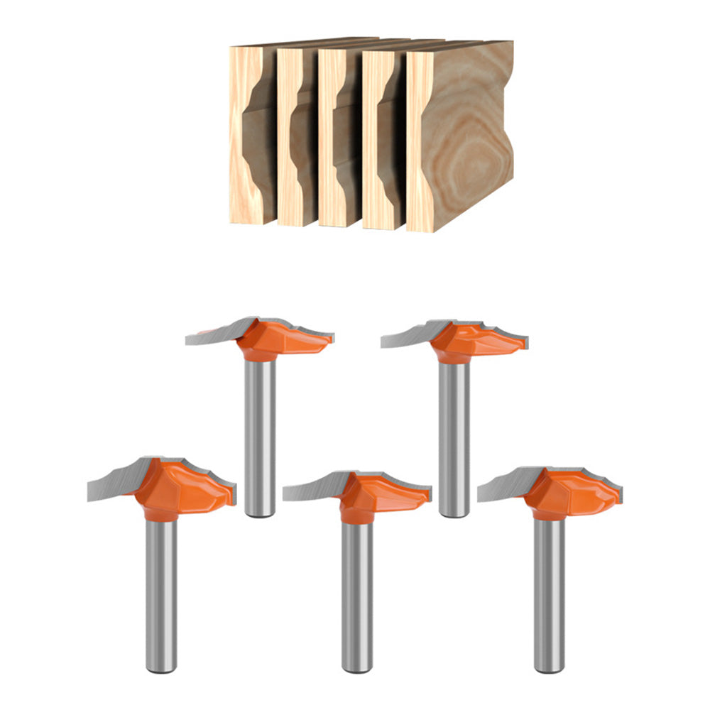 5Pcs 1 / 4 Shank Milling Cutter Set Alloy Router Bit Kit Carving Cutter Woodworking Tools