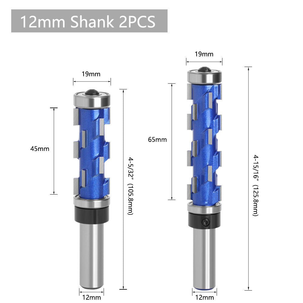 2Pcs / Set 12mm Shank Woodworking Milling Cutter Router Bit Woodworker Tools Carving Cutter Wood Engraving Tenon Cutter