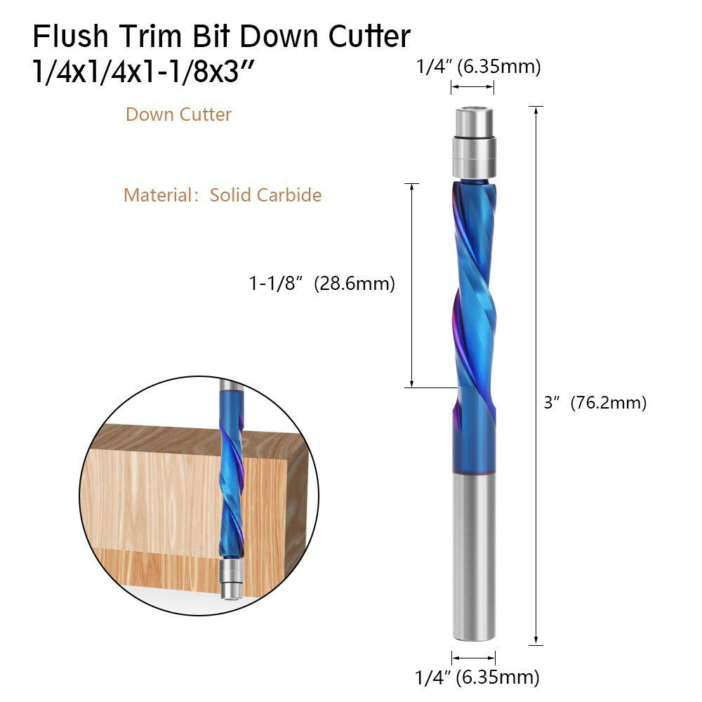 3Pcs 1 / 4" Shank Alloy Woodworking Milling Cutter Set Woodworker Router Bit Tools Carving Cutter for Wood, MDF