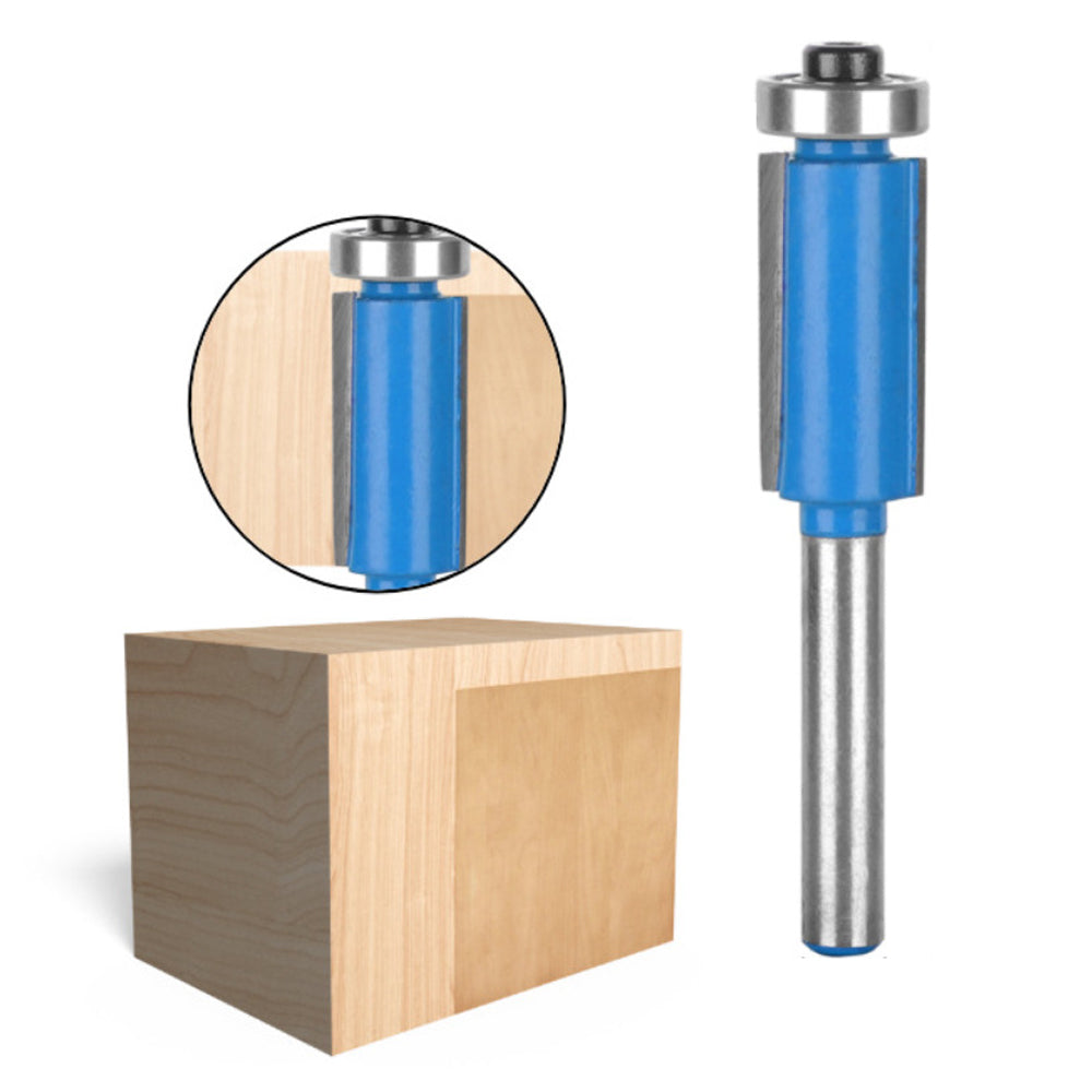 1 / 4 Inch Shank Tungsten Steel Alloy Cutter Wood Single Bearing Blue Straight Trimmers Router - 1 / 4x1 / 2x25.4