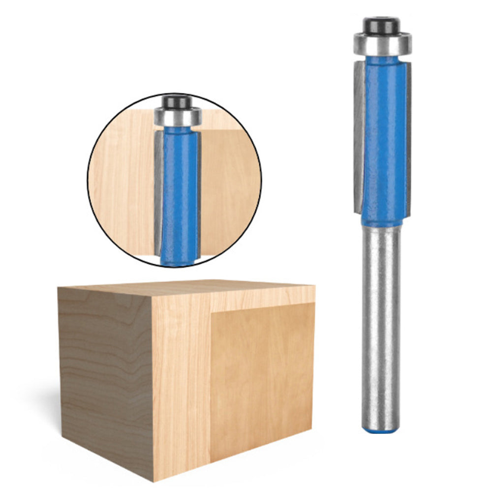 1 / 4 Inch Shank Tungsten Steel Alloy Cutter Wood Single Bearing Blue Straight Trimmers Router - 1 / 4x3 / 8x25.4