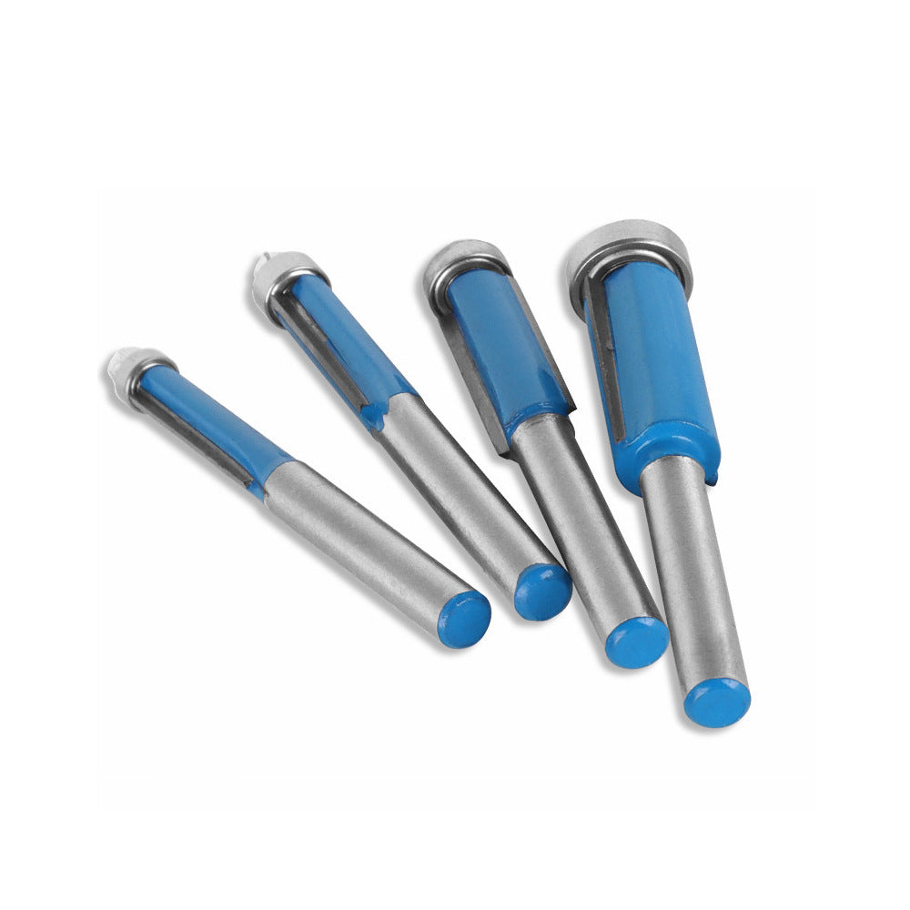 1 / 4 Inch Shank Tungsten Steel Alloy Cutter Wood Single Bearing Blue Straight Trimmers Router - 1 / 4x5 / 16x25.4