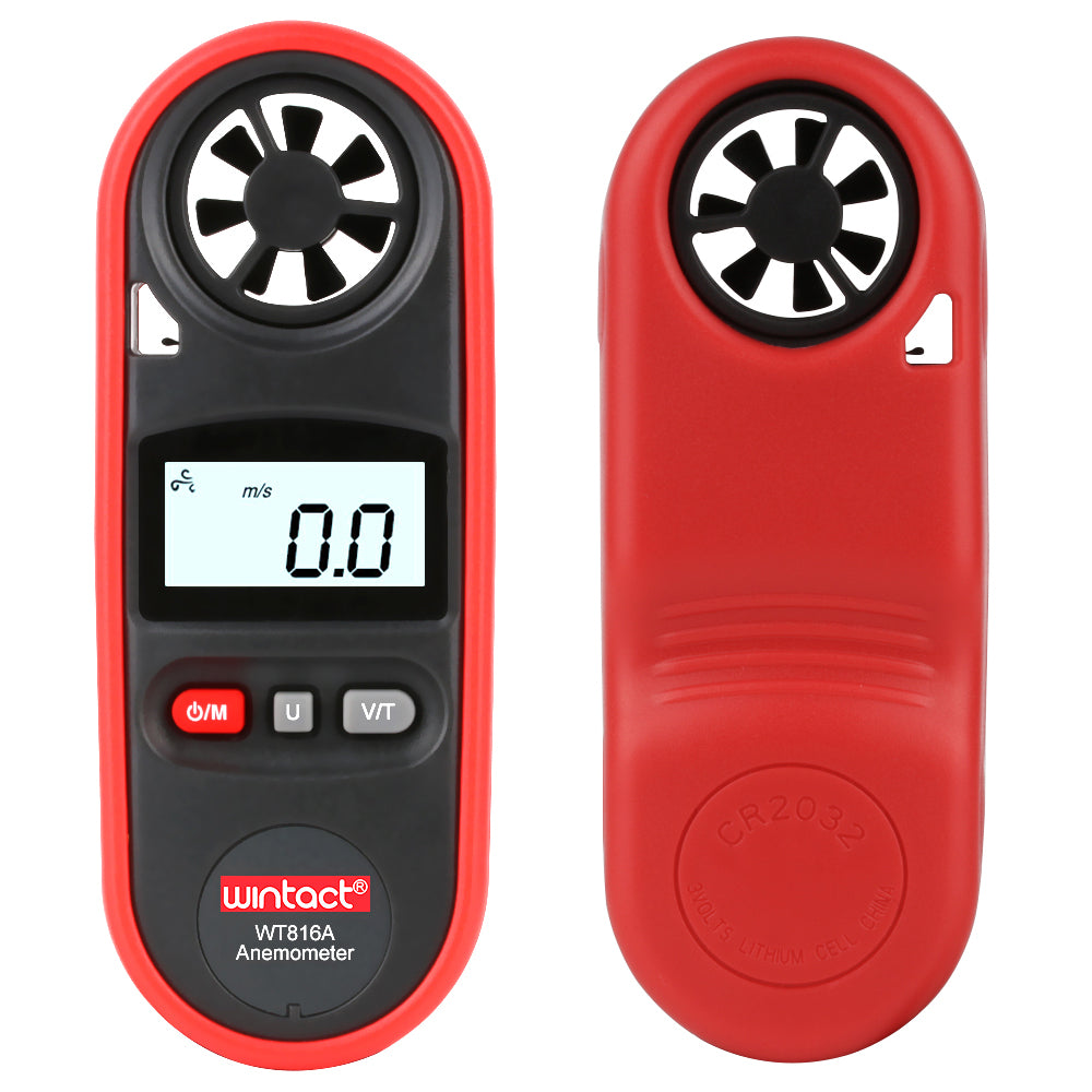 Uniqkart WT816A 30m/s Digital Anemometer Tester Portable Handheld Wind Speed Temperature Measure Tool Air Velocity Meter