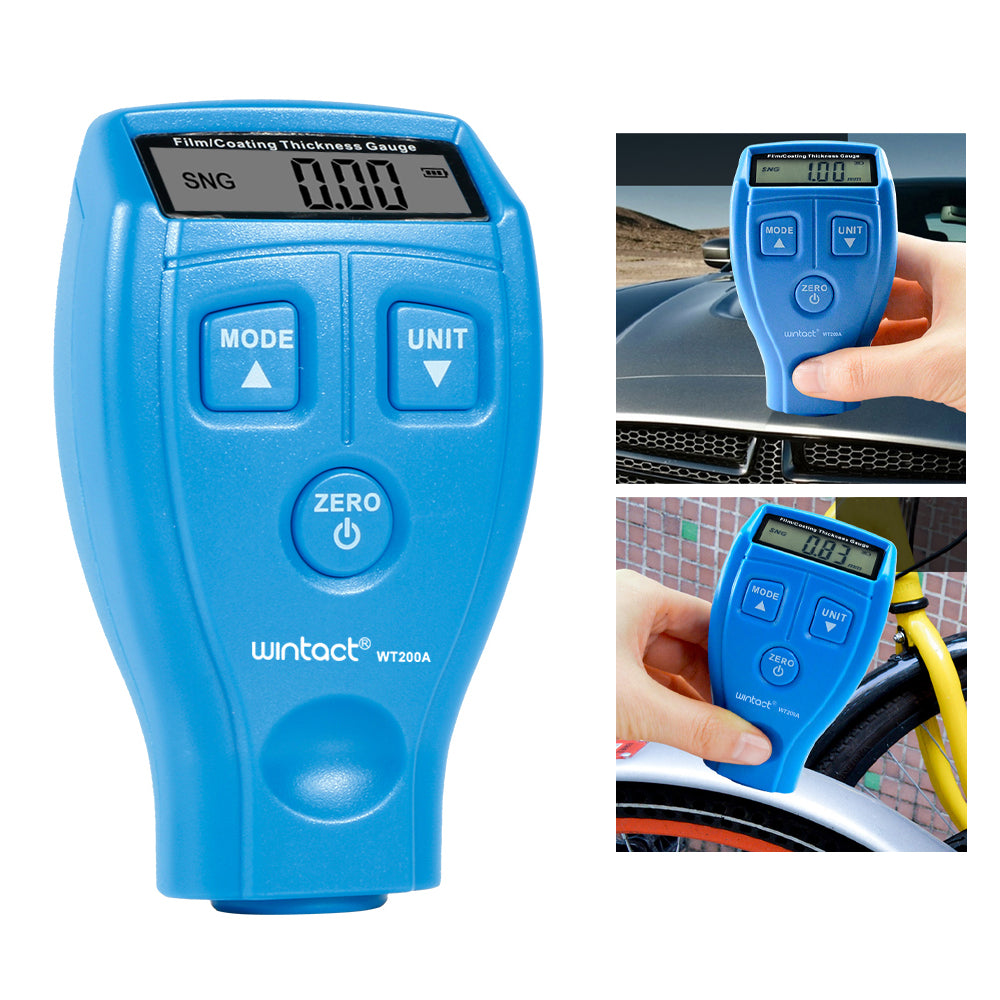 Uniqkart WT200A Mini Portable Digital Coating Thickness Gauge Tester 0-1.8mm Paint Film Thickness Meter