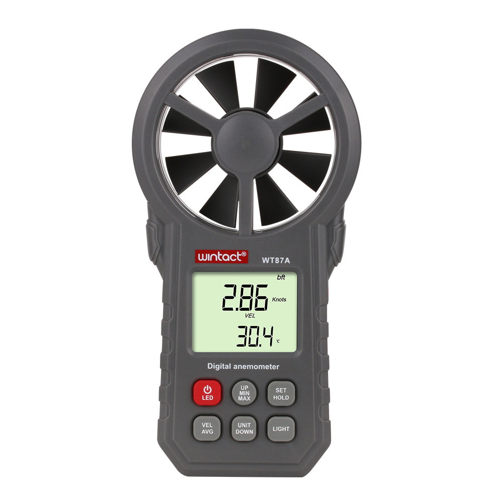 Uniqkart WT87A Portable Digital Anemometer Tester Handheld Wind Speed Air Volume Temperature Meter