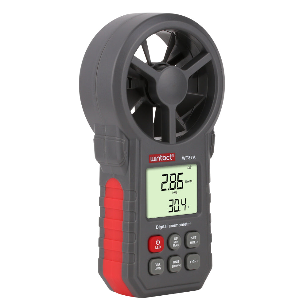 Uniqkart WT87A Portable Digital Anemometer Tester Handheld Wind Speed Air Volume Temperature Meter