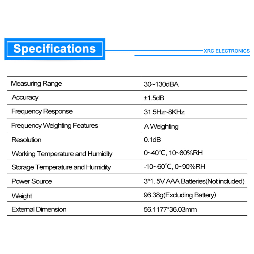 Uniqkart WT85 Mini Digital Sound Level Meter Noise Decibel Detector Tool