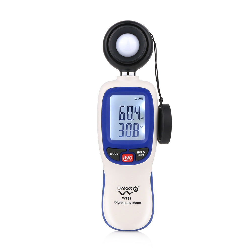 Uniqkart WT81 0-200000 Lux Handheld Digital Light Meter Professional Illuminance Temperature Measurement Tool