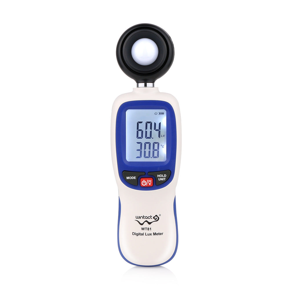 Uniqkart WT81 0-200000 Lux Handheld Digital Light Meter Professional Illuminance Temperature Measurement Tool