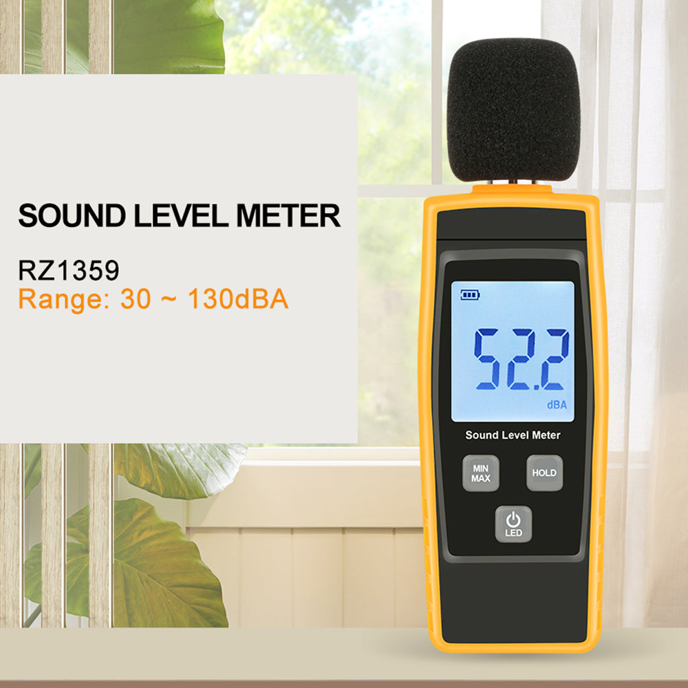 RZ RZ1359 Digital Sound Level Meter Decibels Noise Tester with LCD Screen