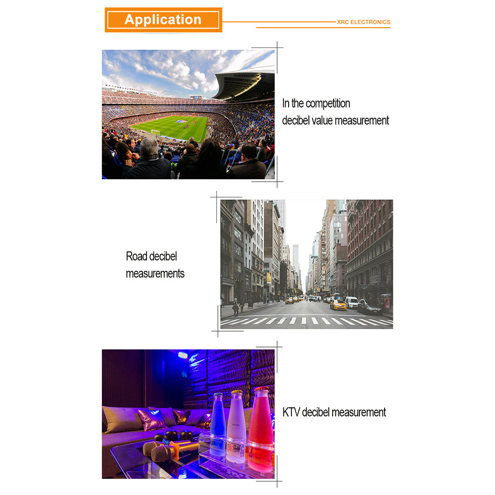 RZ RZ1359 Digital Sound Level Meter Decibels Noise Tester with LCD Screen