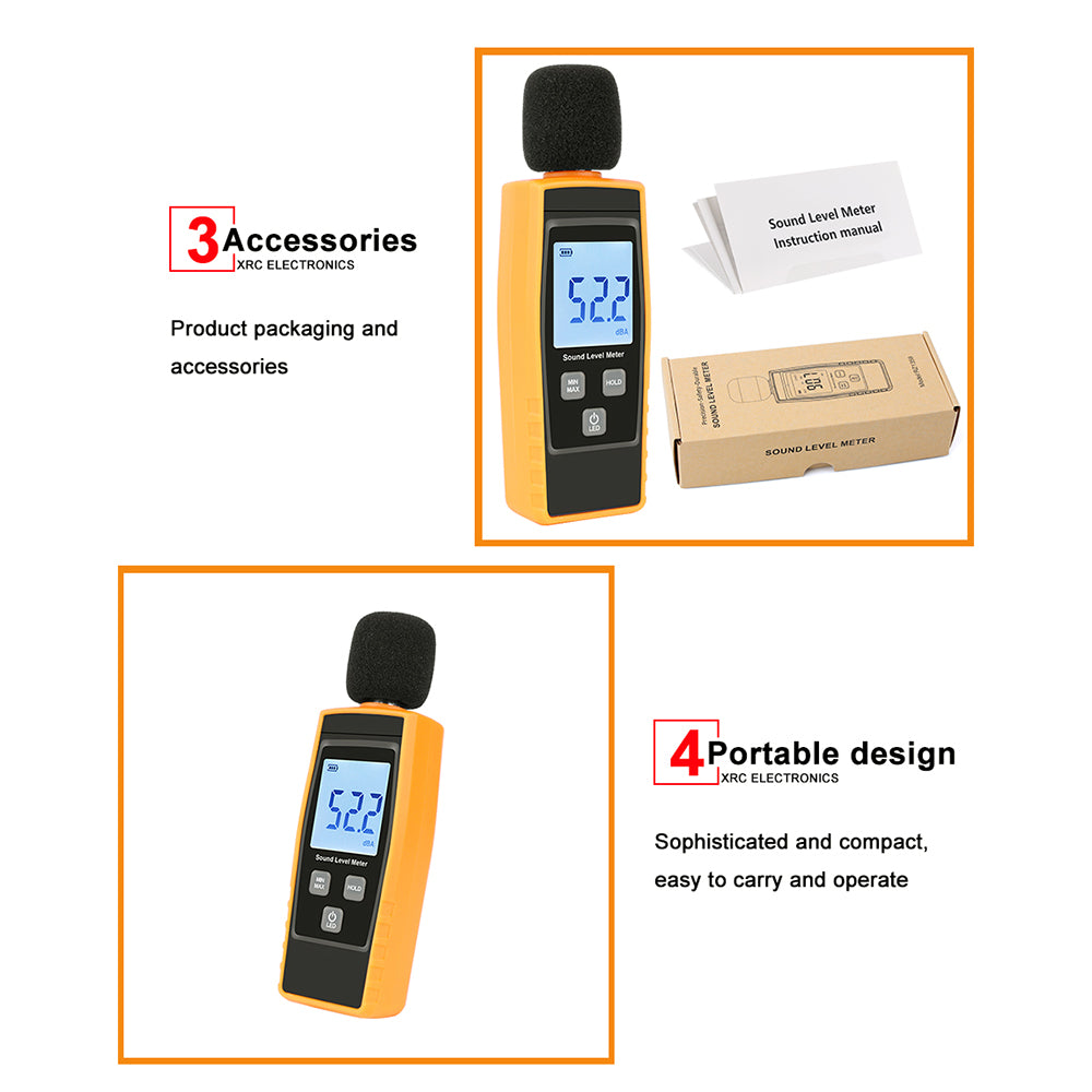 RZ RZ1359 Digital Sound Level Meter Decibels Noise Tester with LCD Screen