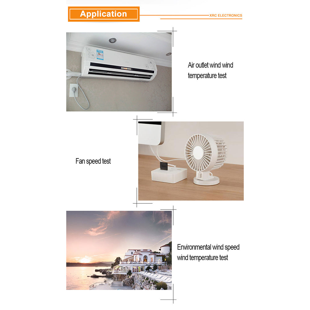 RZ RZ818 Portable Anemometer Sensor Handheld Digital Wind Speed Meter