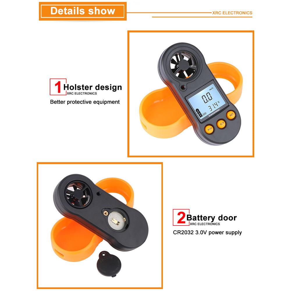 RZ RZ818 Portable Anemometer Sensor Handheld Digital Wind Speed Meter
