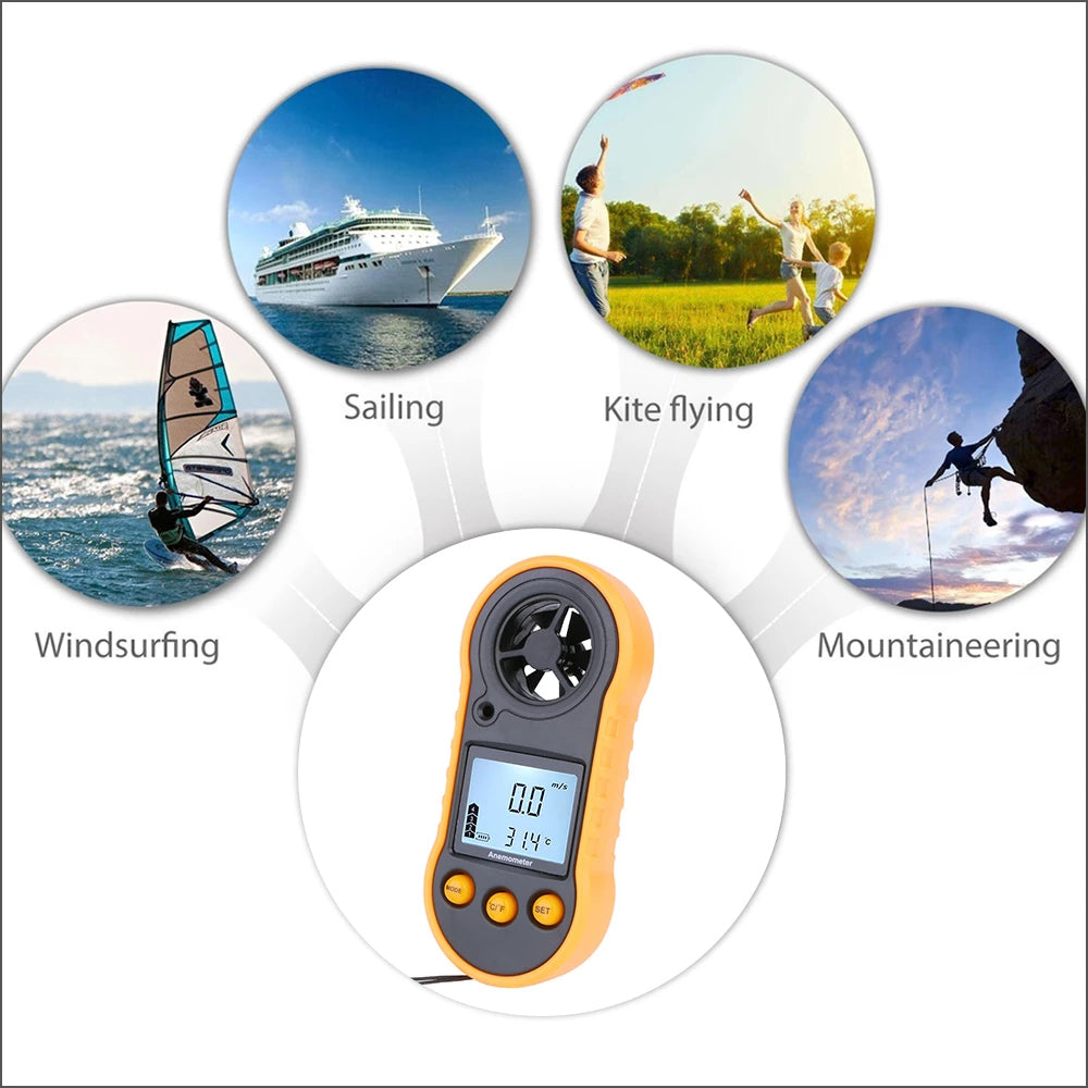 RZ RZ818 Portable Anemometer Sensor Handheld Digital Wind Speed Meter