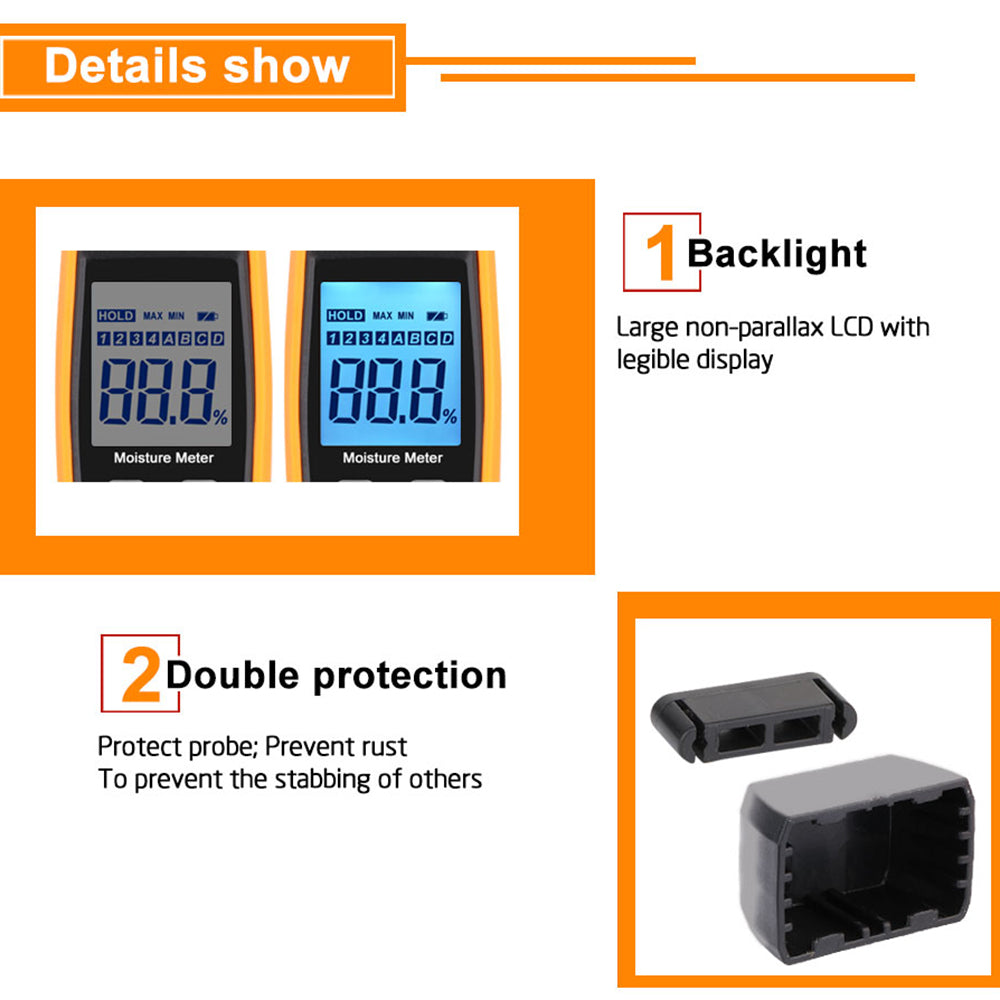 RZ RZ660 Digital Wood Moisture Meter Portable Woodworking Measuring Tool