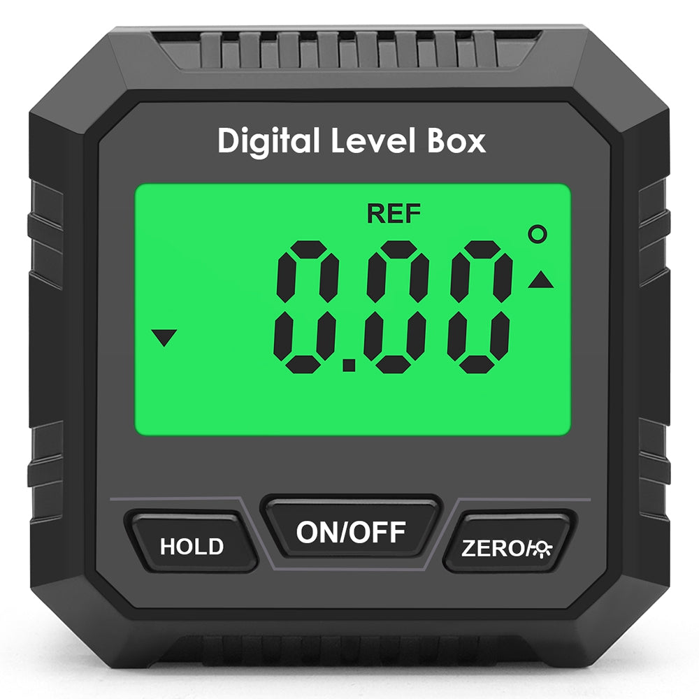 QINGXIEY Electronic Digital Level Magnetic Angle Gauge Finder with LCD Display Angle Measuring Tool for Carpentry, Building, Automobile (No Bubble) - Black