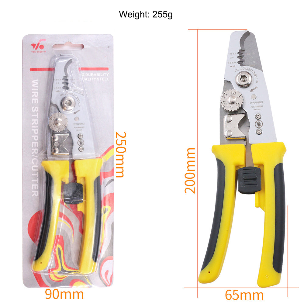 8 Inch Wire Stripper Portable Plier with Adjustable Knob DIY Electrical Wiring Working Tool Cable Cutter