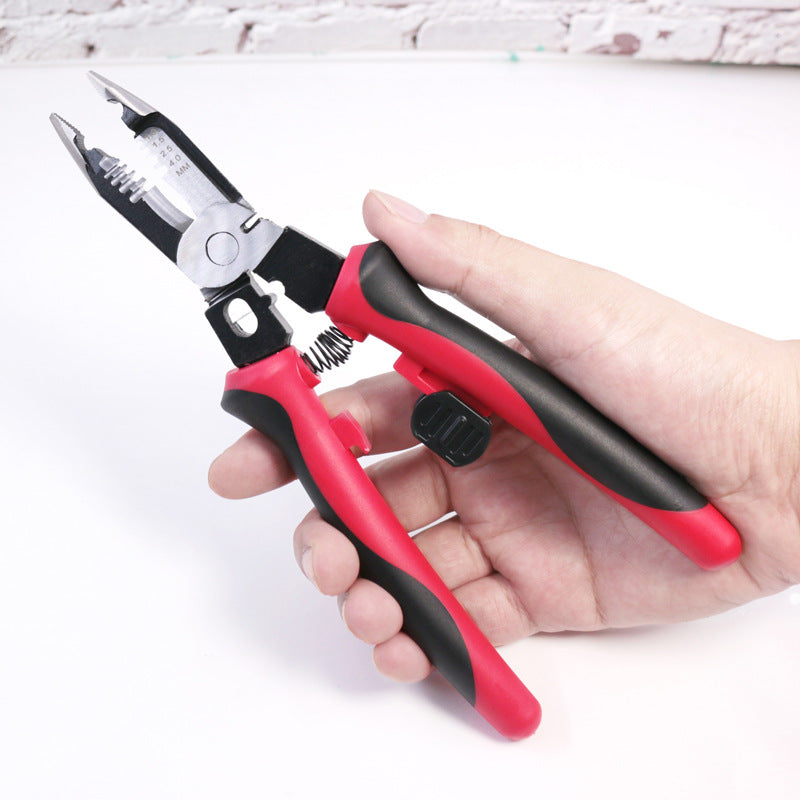 6 in 1 Multifunction Wire Stripper 9 Inch Electrician Long Nose Pliers Crimper Cutter