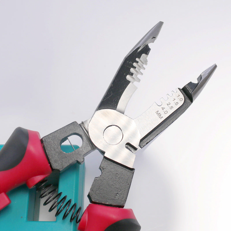 6 in 1 Multifunction Wire Stripper 9 Inch Electrician Long Nose Pliers Crimper Cutter