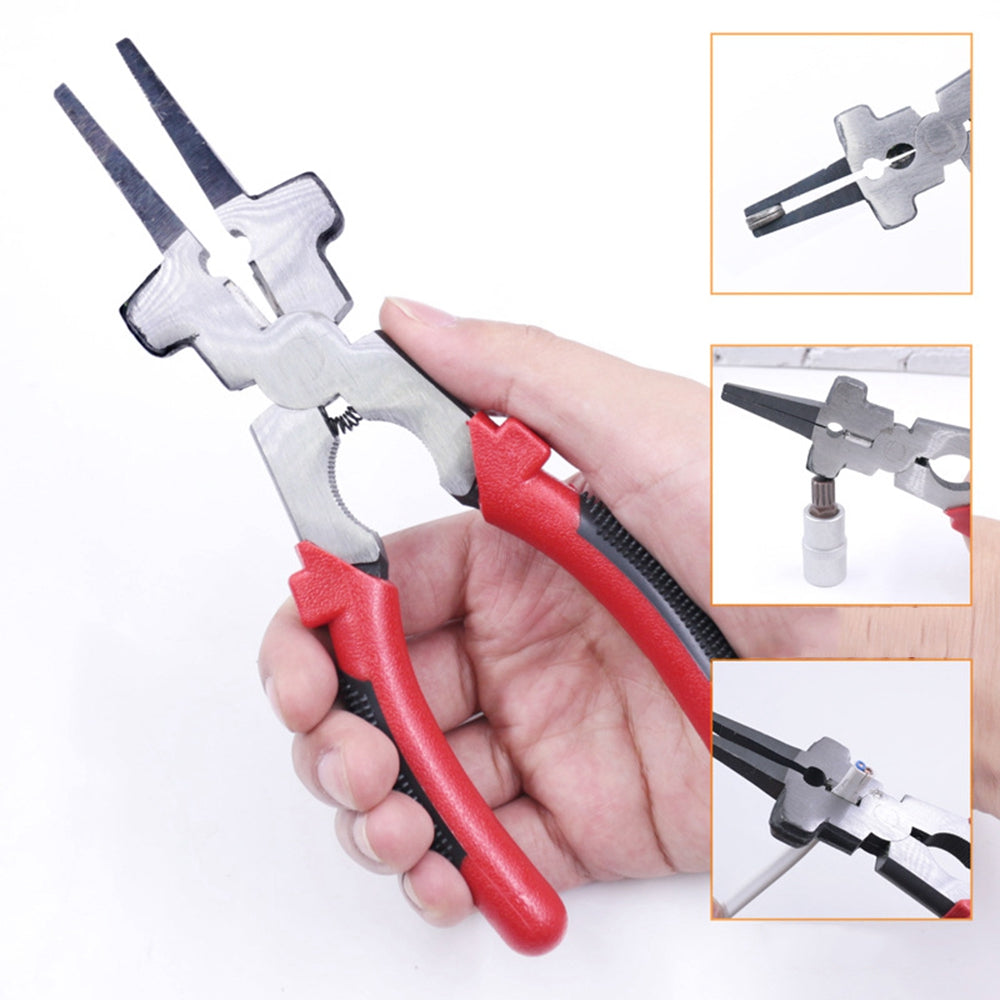 8 Inch Multi-function Welding Tongs High Carbon Steel Welder Gas Welding Protection Long-nosed Clamping Pliers - Blue