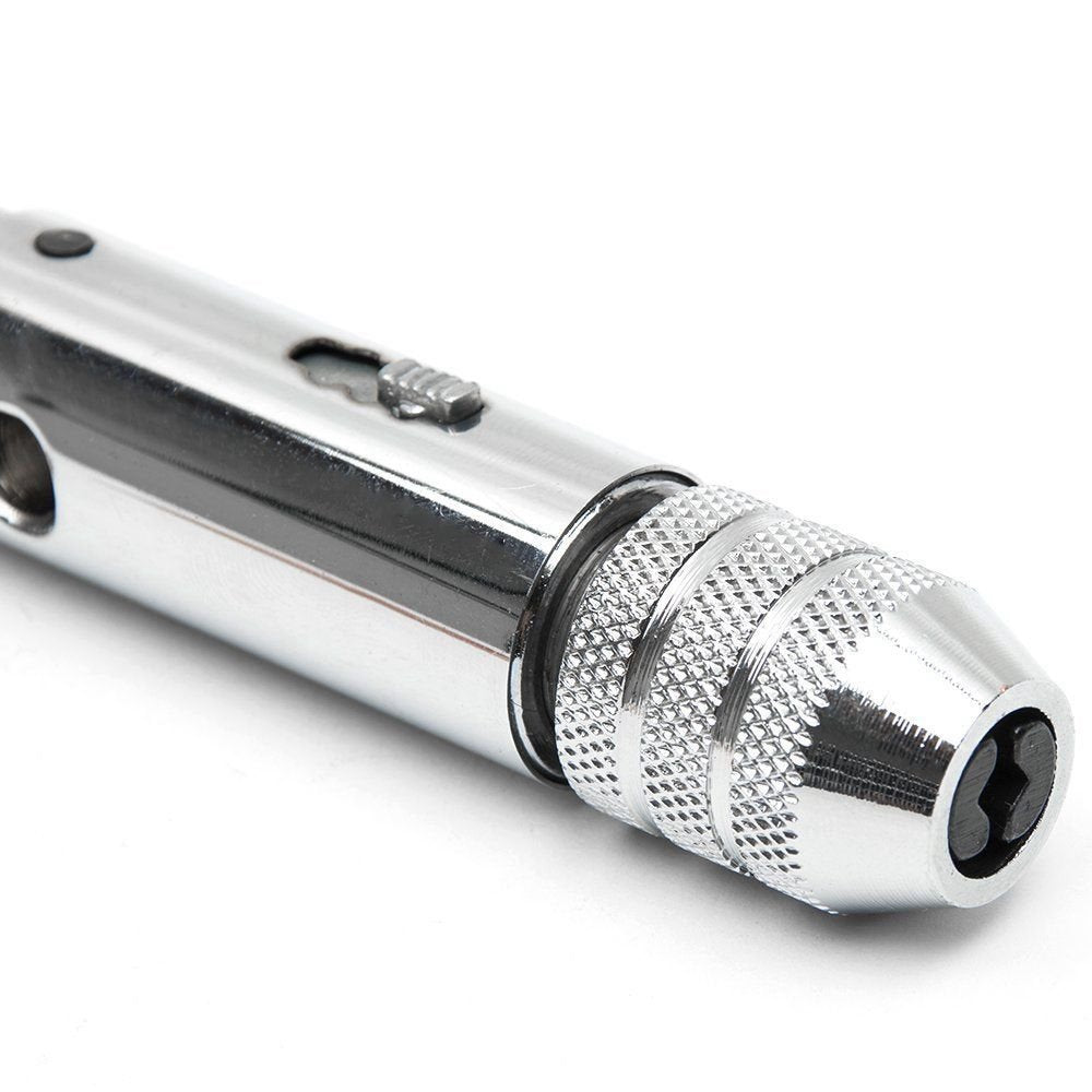 M3-M8 Adjustable T-Handle Ratchet Tap Wrench and Hand Tapping Accessories Kit Set