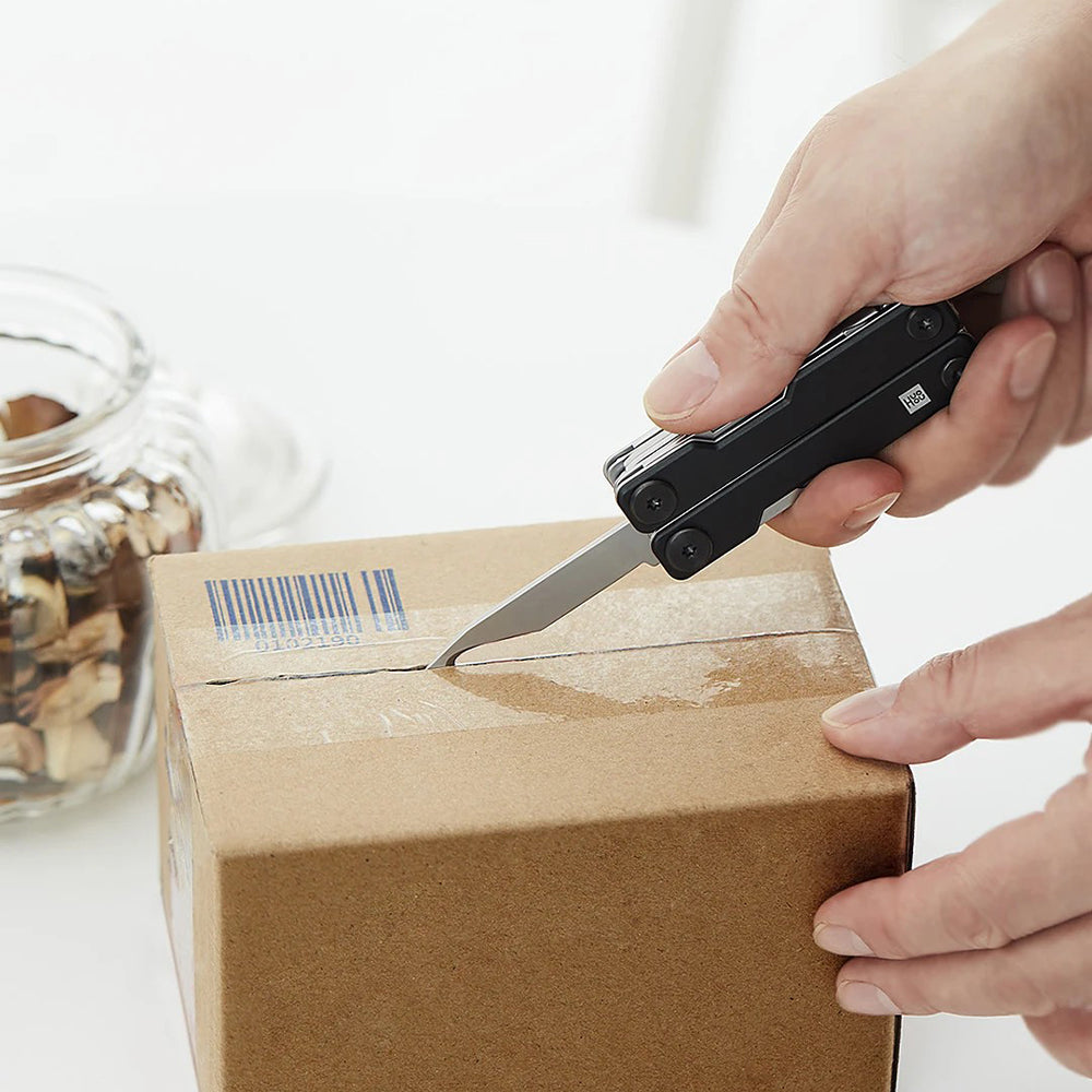 XIAOMIYOUPIN HUOHOU Mini Multi-function Knife 10-in-1 Portable Knife with Glasses Screwdriver, Card Pin, Can Opener, Scissors Function