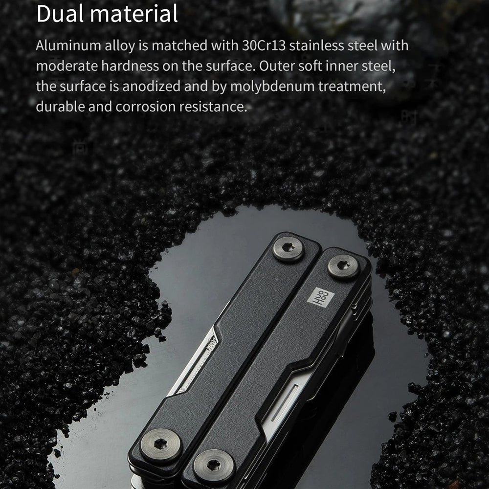 XIAOMIYOUPIN HUOHOU Mini Multi-function Knife 10-in-1 Portable Knife with Glasses Screwdriver, Card Pin, Can Opener, Scissors Function