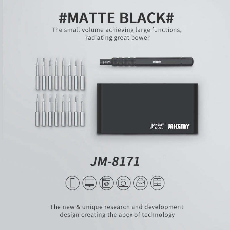 Jakemy JM-8171 17-in-1 Precision Screwdriver Set Clock Watch Glasses Repair Tools Kit