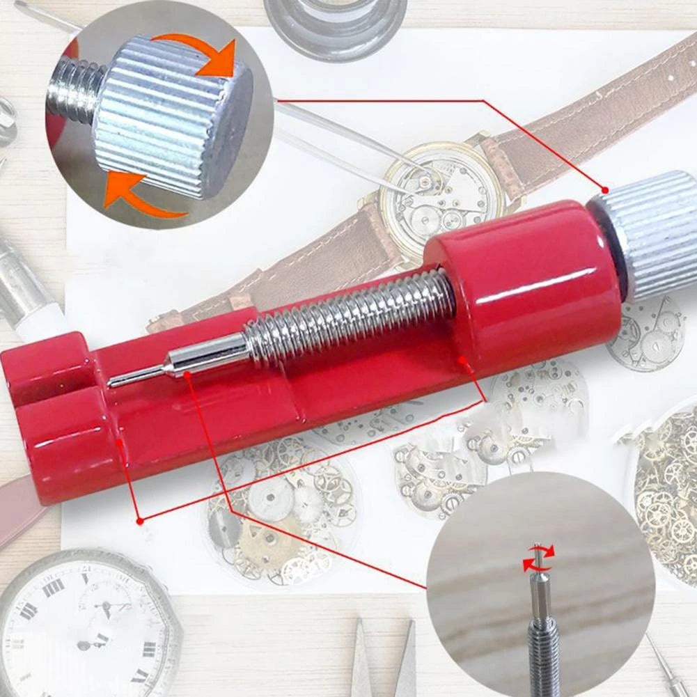 Metal Watch Band Bracelet Link Pin Remover Watch Strap Adjuster Repair Tool - Red