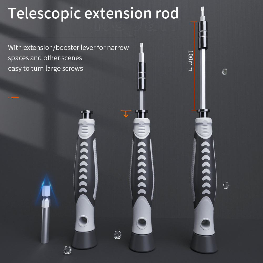 KS-840130 130Pcs Precision Screwdriver Set with 120 Bits Portable Handheld Screwdriver with Storage Box - Black