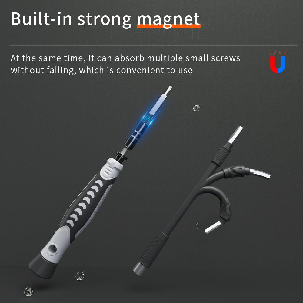 KS-840130 130Pcs Precision Screwdriver Set with 120 Bits Portable Handheld Screwdriver with Storage Box - Blue