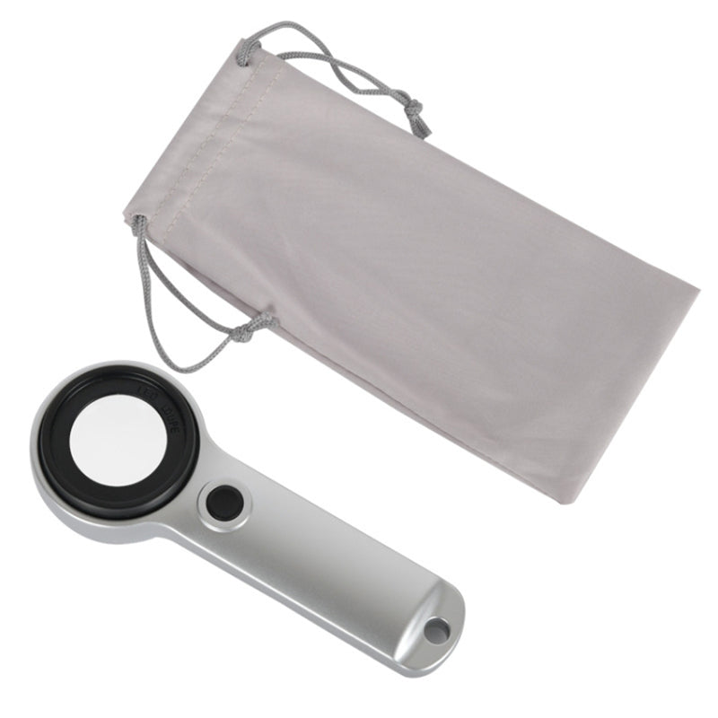 30X Hand-held ABS+Glass Lens Magnifier Rechargeable Jewelry Identification Magnifying Glass