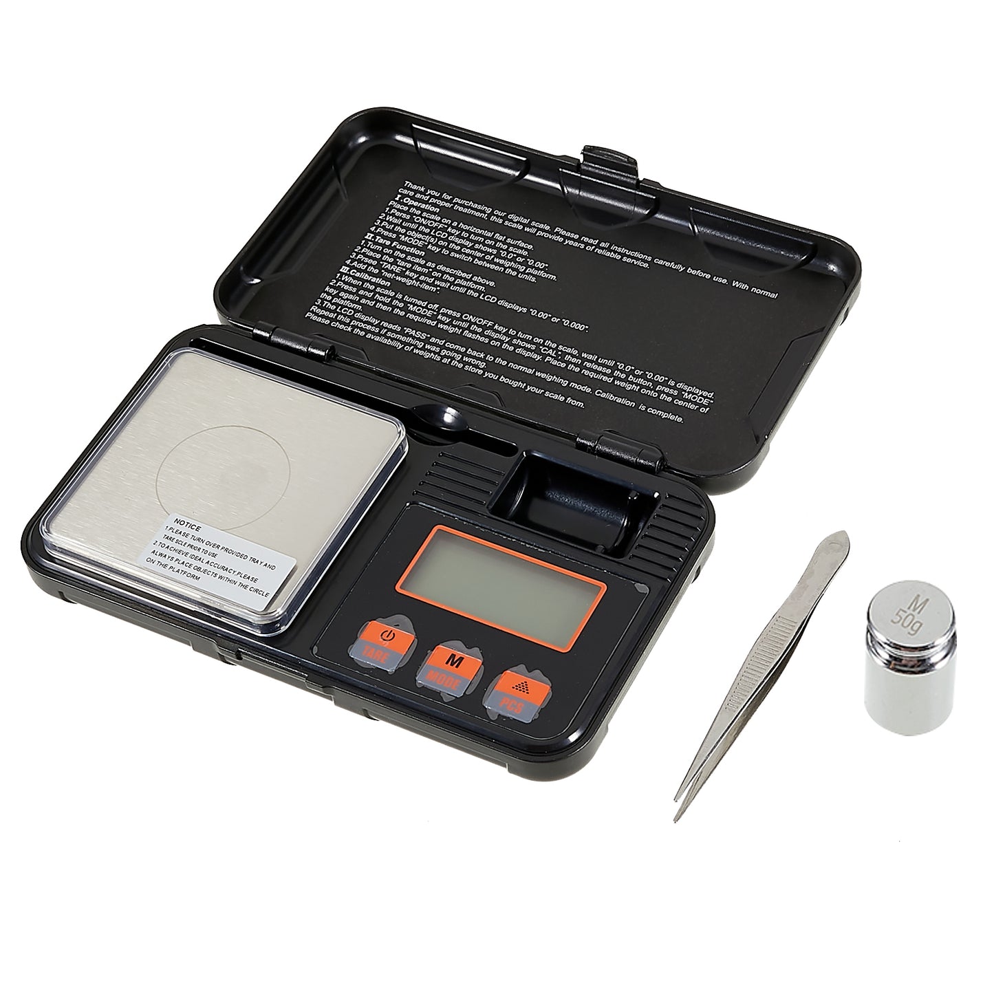 CX-298 50g/0.001g Pocket Digital Scale with Calibration Weight and Tweezer for Gold Sterling Silver Jewelry