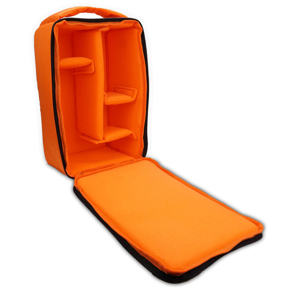 J1009 Polyester Waterproof Backpack DSLR Camera Backpack Camera Carrying Bag Outdoor Travel Shoulders Bag, Size: L - Orange