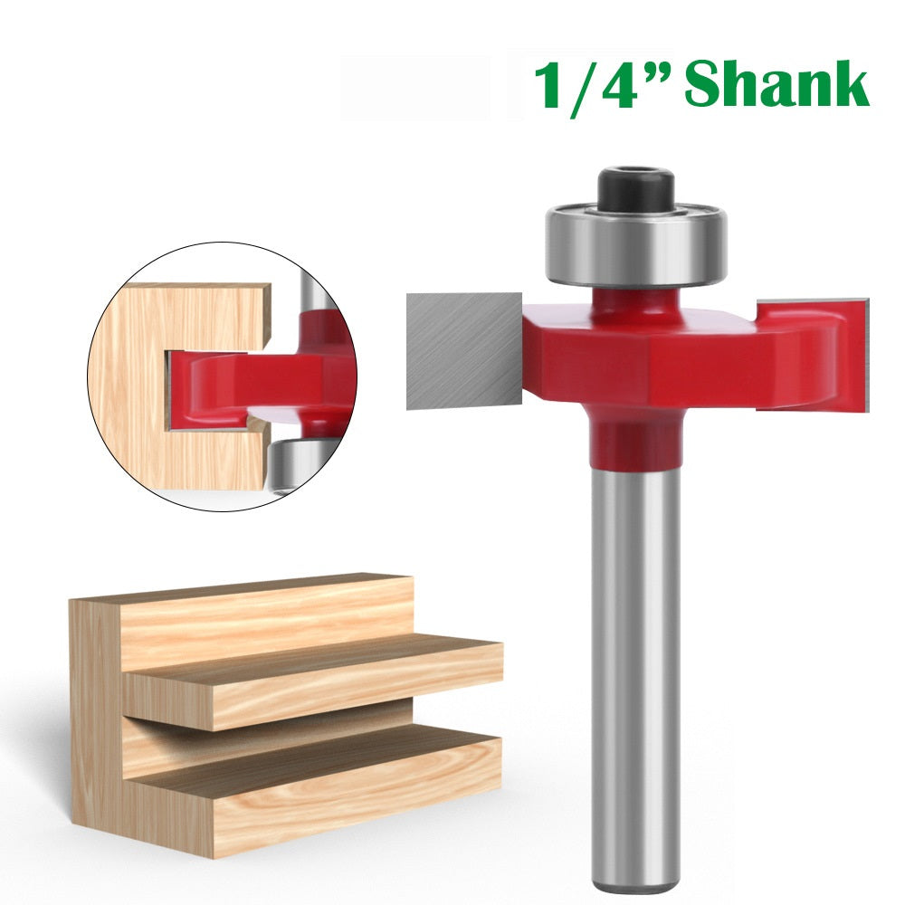 C0714410R 1 / 4inch;x3 / 8inch; Shank Router Bit T-Shape Grooving Cutter Alloy Milling Cutter for Wood MDF Woodworking Tool